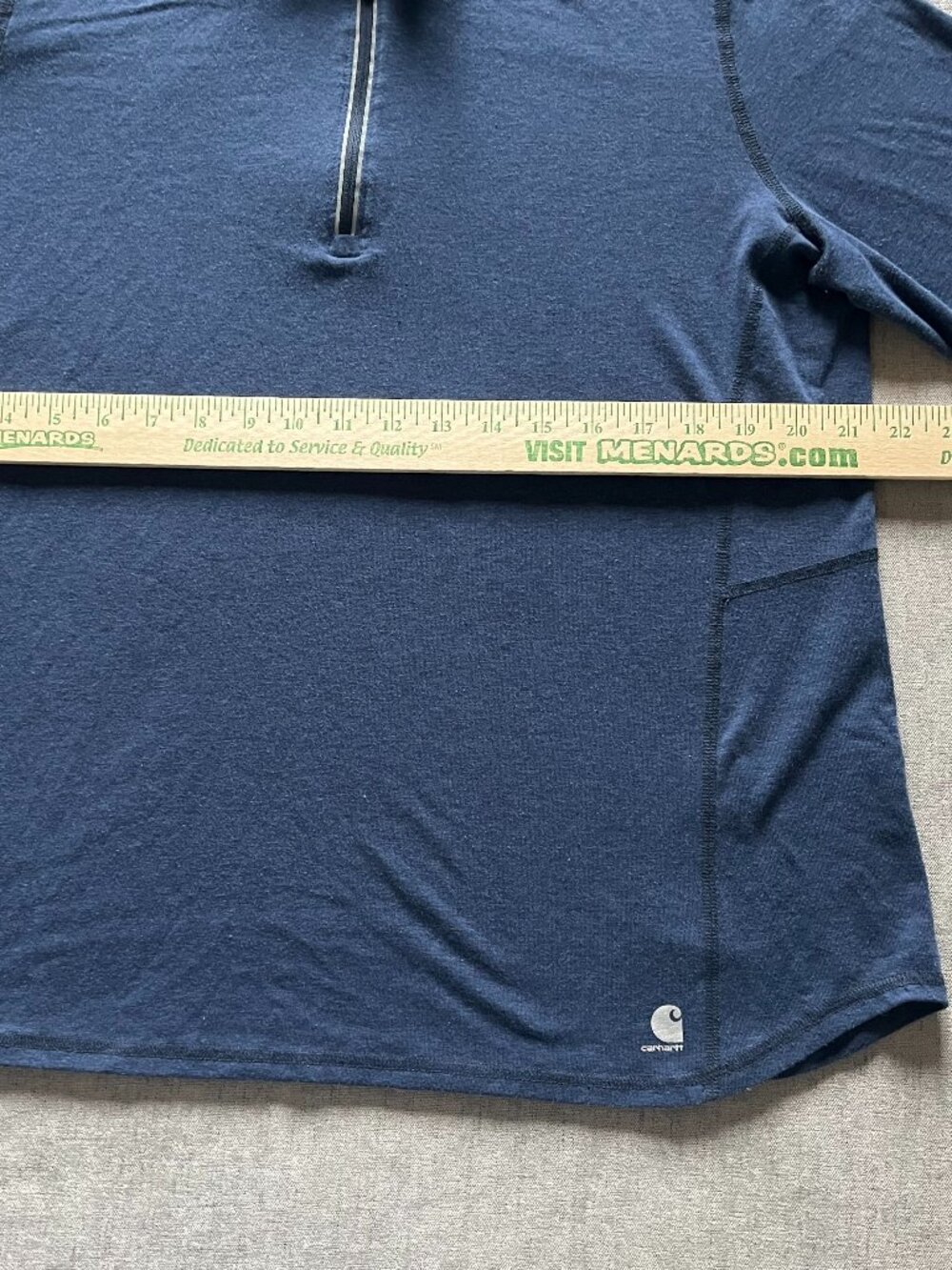 Carhartt  1/4 Zip Slightly Fitted Pullover Men XL Blue Relaxed Force Lightweight - Picture 9 of 10